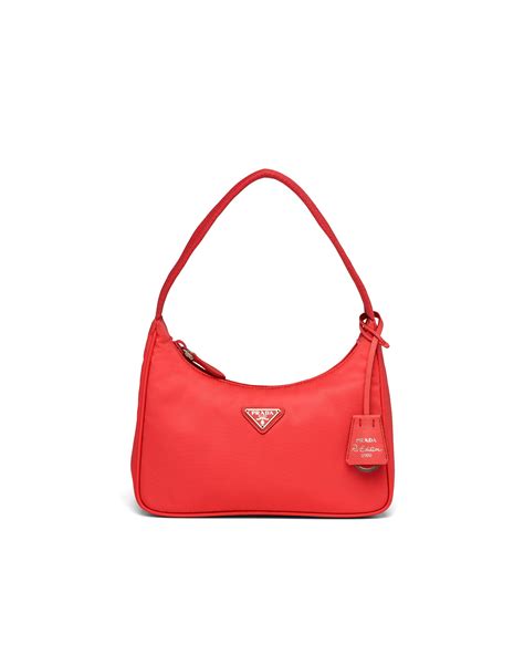 prada tasche rot samt|Prada bag re edition.